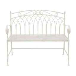 Wrought Iron 2 Seater White Bench - thumbnail 5