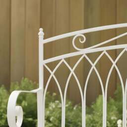 Wrought Iron 2 Seater White Bench - thumbnail 3