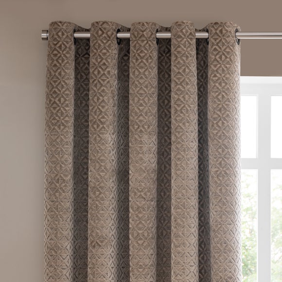Diamond Geometric Velvet Eyelet Curtains - image 1