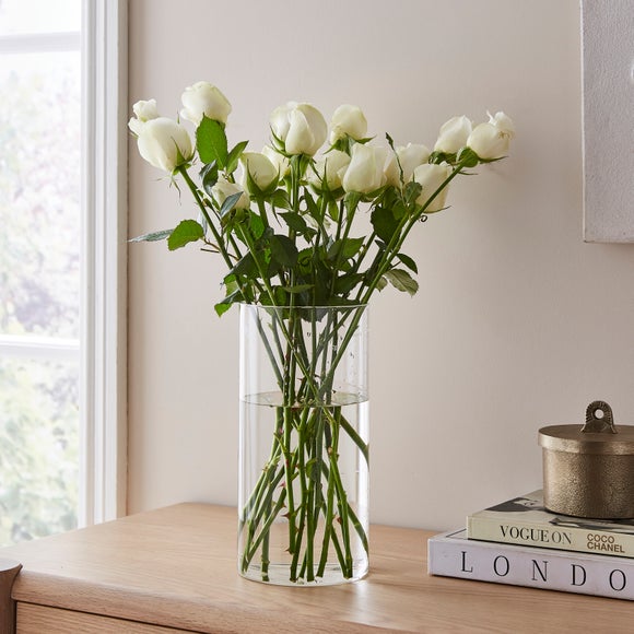 Cylinder Glass Vase, 25cm - image 1