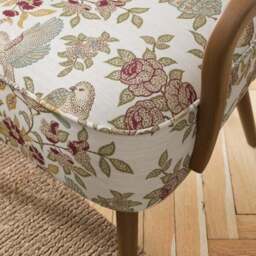 Eliza Aspley Print Textured Weave Wooden Occasional Chair - thumbnail 4