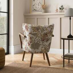 Eliza Aspley Print Textured Weave Wooden Occasional Chair - thumbnail 2