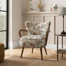 Eliza Aspley Print Textured Weave Wooden Occasional Chair