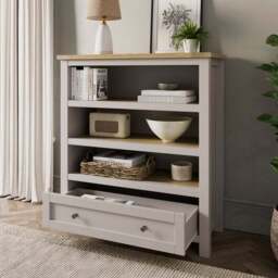 Olney Low Bookcase, Stone - thumbnail 2