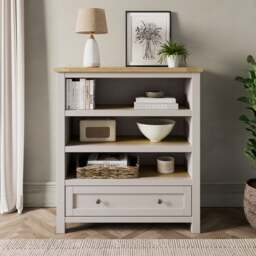 Olney Low Bookcase, Stone - thumbnail 1