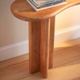 Ludo Kidney Shaped Console Table, Mango Wood - thumbnail 3