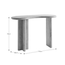 Ludo Kidney Shaped Console Table, Mango Wood - thumbnail 6