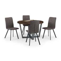 Monroe Set of 2 Dining Chairs, Charcoal Faux Linen - thumbnail 6