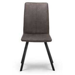 Monroe Set of 2 Dining Chairs, Charcoal Faux Linen - thumbnail 5