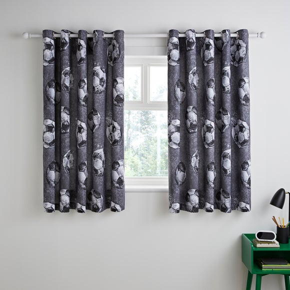 Sketched Football Blackout Eyelet Curtains - image 1
