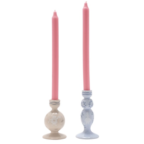 Set of 2 Alice in Wonderland Candlestick Holders - image 1