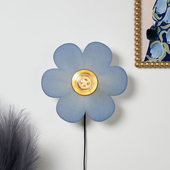 Flower Fabric Plug In Wall Light - image 1