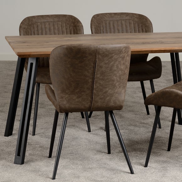 Quebec 4 Seater Rectangular Dining Table with 4 Chairs, Brown - image 1