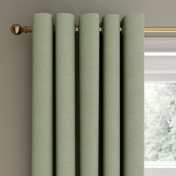 Rotterdam Herringbone Blackout Thermal Eyelet Curtains - image 1