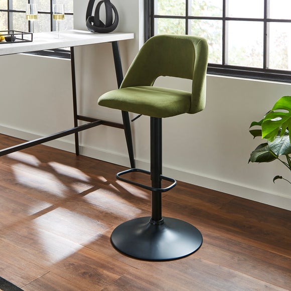 Jonas Adjustable Height Bar Stool, Velvet - image 1