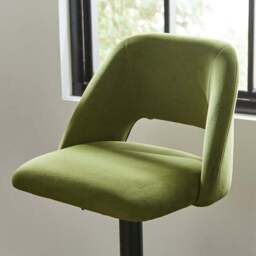 Jonas Adjustable Height Bar Stool, Velvet - thumbnail 3