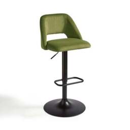 Jonas Adjustable Height Bar Stool, Velvet - thumbnail 5