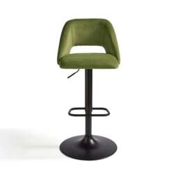 Jonas Adjustable Height Bar Stool, Velvet - thumbnail 6