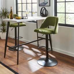 Jonas Adjustable Height Bar Stool, Velvet - thumbnail 2