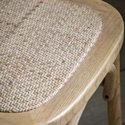 Cannock Set of 2 Dining Chairs, Oak & Rattan - thumbnail 2