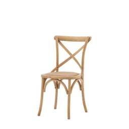 Cannock Set of 2 Dining Chairs, Oak & Rattan - thumbnail 4