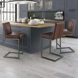Brooklyn Set of 2 Bar Stools, Faux Leather - thumbnail 6