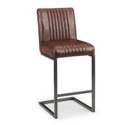 Brooklyn Set of 2 Bar Stools, Faux Leather - thumbnail 3