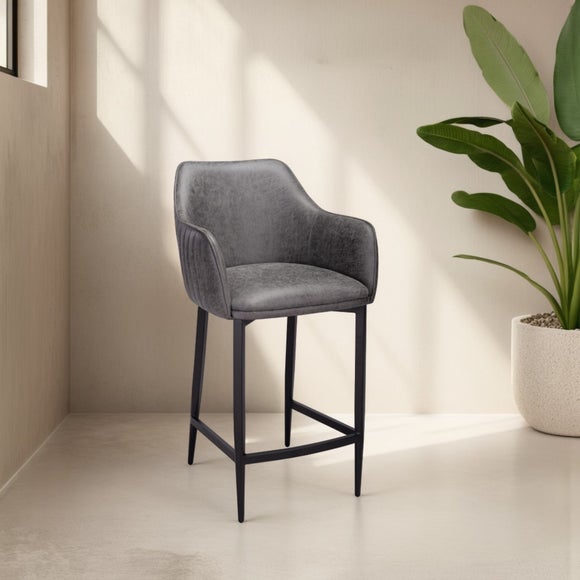 Indus Valley Logan Bar Stool, Faux Leather - image 1