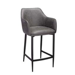 Indus Valley Logan Bar Stool, Faux Leather - thumbnail 3