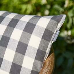 Gingham Buttoned Square Cushion - thumbnail 2
