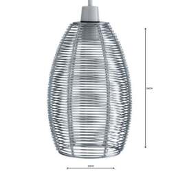 Cigar Wire Silver Easy Fit Pendant Shade - thumbnail 4