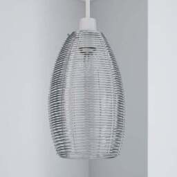 Cigar Wire Silver Easy Fit Pendant Shade - thumbnail 2