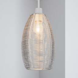 Cigar Wire Silver Easy Fit Pendant Shade - thumbnail 1