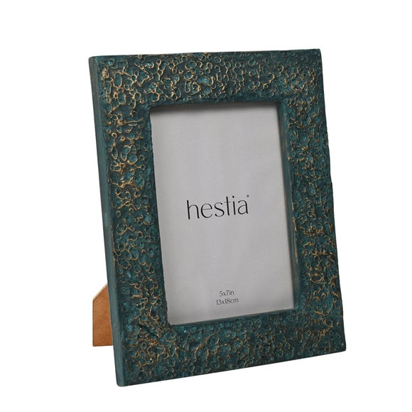 Hestia Teal & Imprinted Gold Photo Frame - image 1
