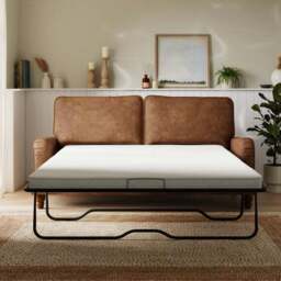 Beatrice Relaxed Faux Leather Sofa Bed - thumbnail 3