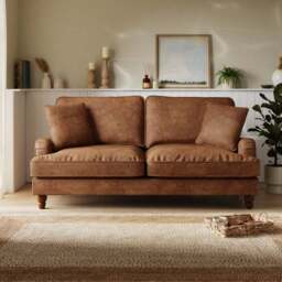 Beatrice Relaxed Faux Leather Sofa Bed - thumbnail 2