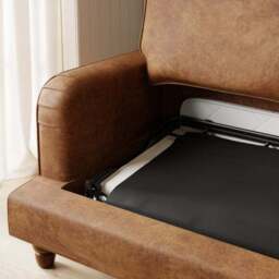 Beatrice Relaxed Faux Leather Sofa Bed - thumbnail 4