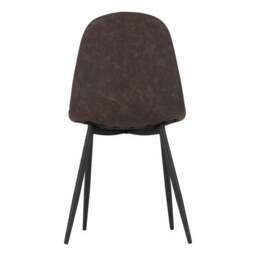 Athens Set of 2 Dining Chairs, Brown Faux Leather - thumbnail 5