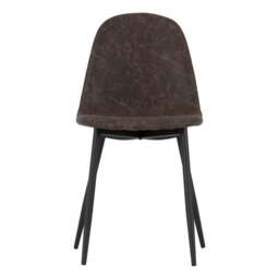 Athens Set of 2 Dining Chairs, Brown Faux Leather - thumbnail 3