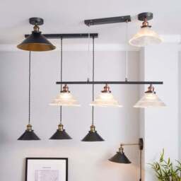 Logan Grey Industrial Semi Flush Ceiling Light - thumbnail 2