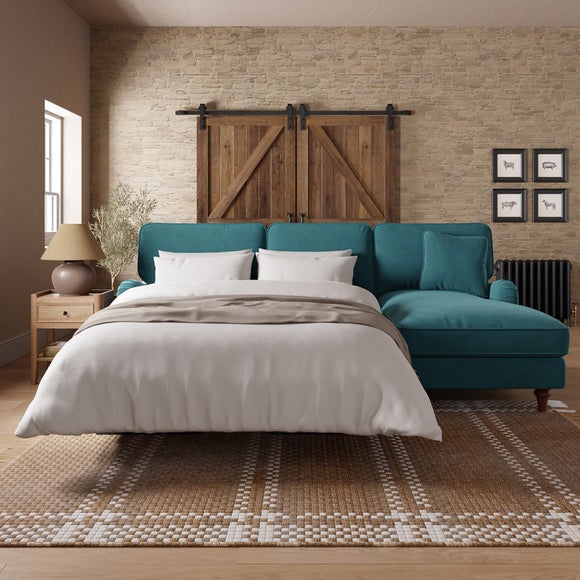 Beatrice II Velvet Corner Storage Sofa Bed - image 1