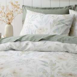 Floral Shadows 100% Cotton Duvet Cover and Pillowcase Set - thumbnail 2