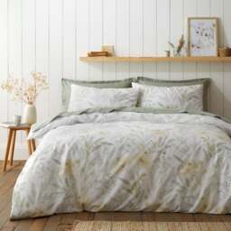 Floral Shadows 100% Cotton Duvet Cover and Pillowcase Set - thumbnail 1