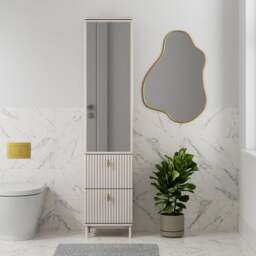 Elsie Tallboy Mirrored Bathroom Storage Unit - thumbnail 1
