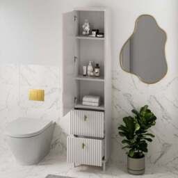 Elsie Tallboy Mirrored Bathroom Storage Unit - thumbnail 2