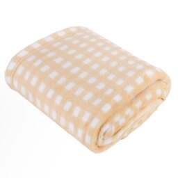 Furn. Gingham Fleece Throw Blanket 130cm x 150cm