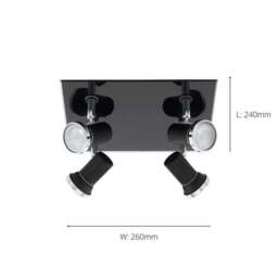 EGLO Tamara LED 4 Light Bathroom Semi Flush Spotlight - thumbnail 6