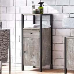 Colton Single Bathroom Cabinet, Concrete Effect - thumbnail 3