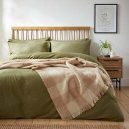 Cabin Check Faux Mohair Throw Blanket 235cm x 235cm - thumbnail 4