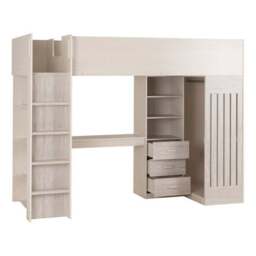 Jupiter Children's High Sleeper Bed, White & Grey - thumbnail 3